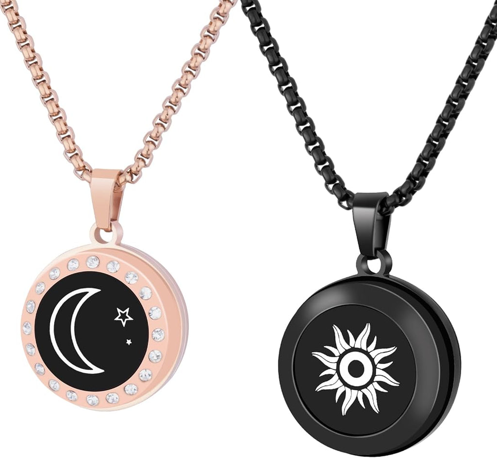 Long-distance touch pendant necklace, vibrates and glows, suitable for couples in love, sends SOS SMS, relationship pendant necklace