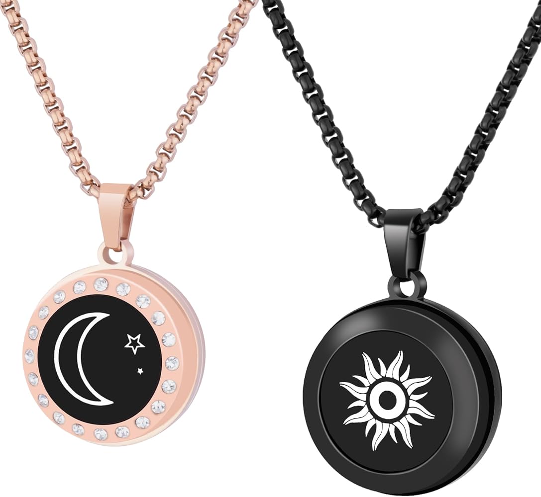 Long-distance touch pendant necklace, vibrates and glows, suitable for couples in love, sends SOS SMS, relationship pendant necklace