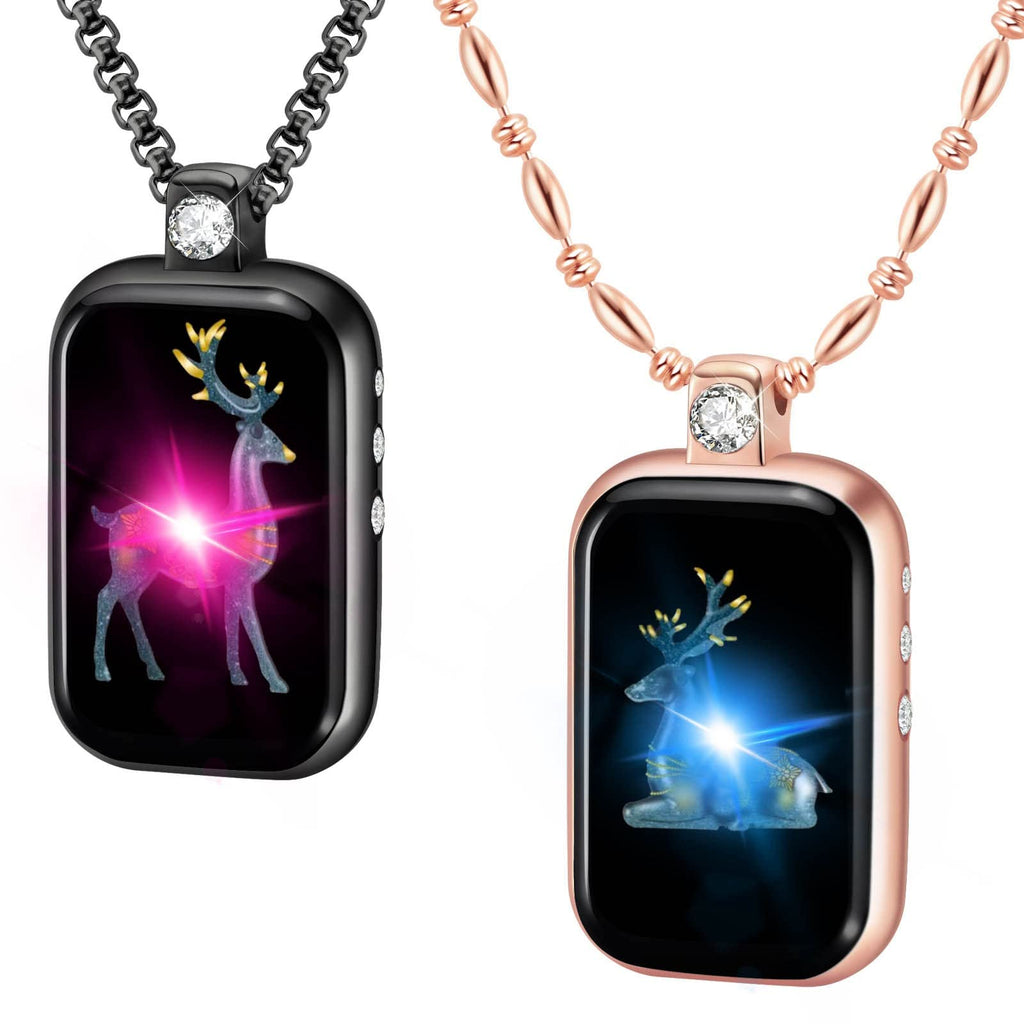 Long-distance touch pendant necklace, vibrates and glows, suitable for couples in love, sends SOS SMS, relationship pendant necklace, Velentine day gift for girlfriend or boyfriend.